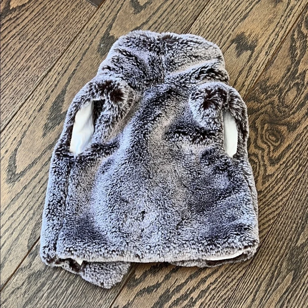 Gray Plush Faux Fur Vest miniclasix 6 months baby euc sale